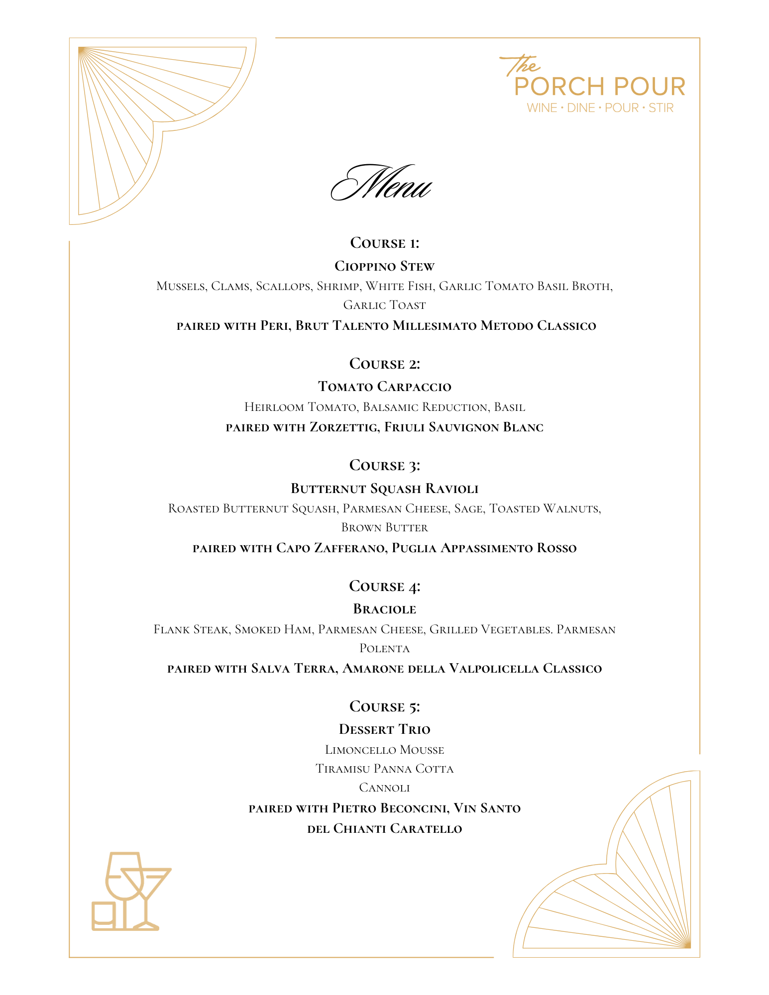 5-Course Italian Wine Dinner – The Porch Pour